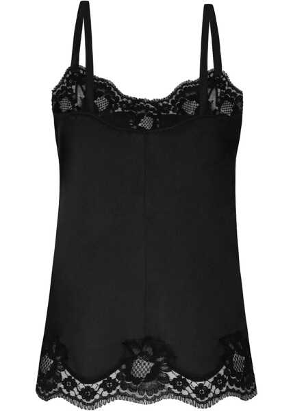 Bluze Dolce & Gabbana Satin Lingerie Top BLACK Femei (BM 15749816) 2