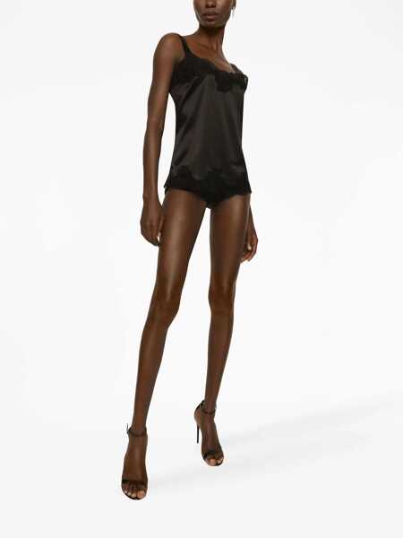 Bluze Dolce & Gabbana Satin Lingerie Top BLACK Femei (BM 15749816) 3