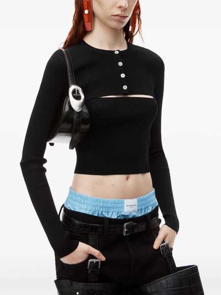 Pulovere Alexander Wang Cropped Sweater BLACK Femei (BM 15749837) 4