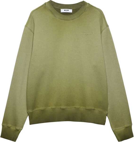 Bluze de trening MSGM Washed Out Jersey Sweatshirt GREEN Barbati (BM 15750248) 1