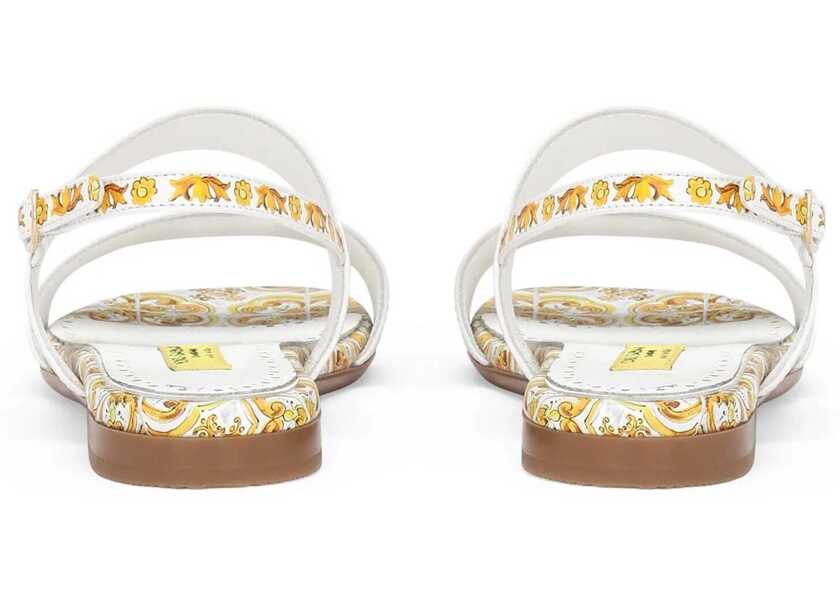 Sandale fara toc Dolce & Gabbana Printed Calf Sandal YELLOW Fete (BM 15750509) 3