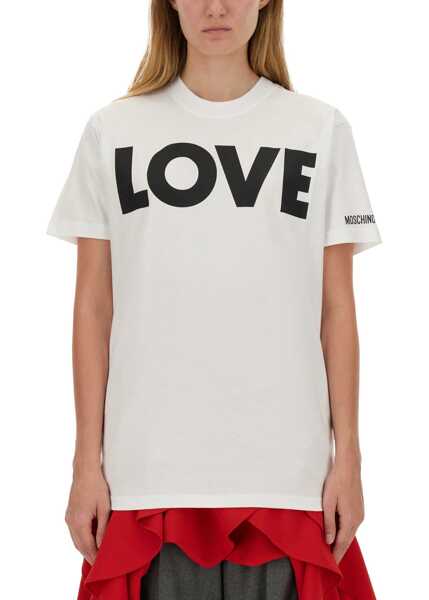 Tricouri Moschino T-Shirt With Logo WHITE Femei (BM 15751295) 1