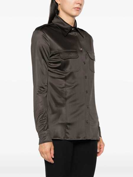 Camasi office Tom Ford Jersey Shirt BROWN Femei (BM 15751592) 3
