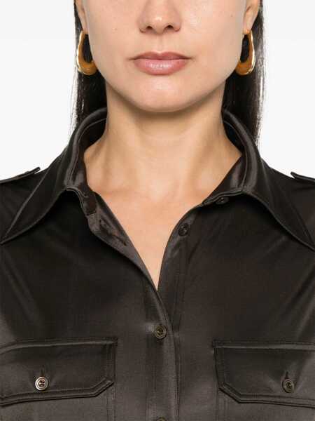 Camasi office Tom Ford Jersey Shirt BROWN Femei (BM 15751592) 5
