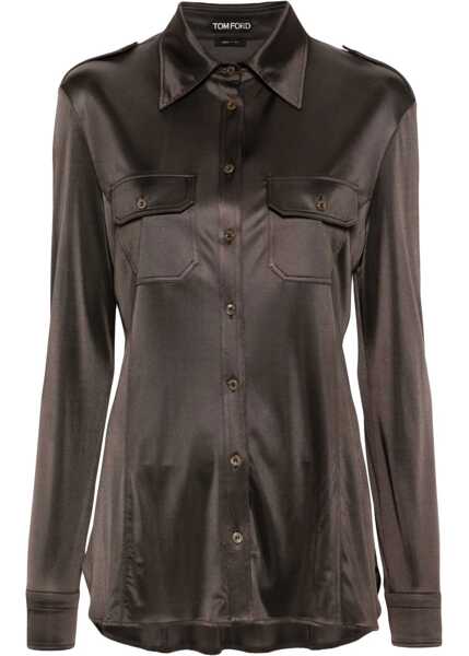 Camasi office Tom Ford Jersey Shirt BROWN Femei (BM 15751592) 1