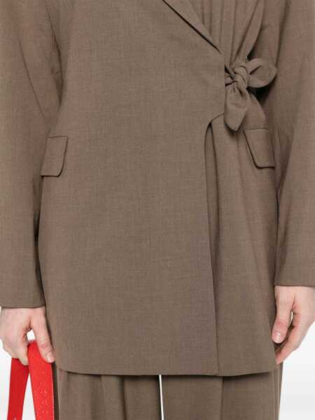 Sacouri Ganni Asymmetrical Blazer BROWN Femei (BM 15751958) 5