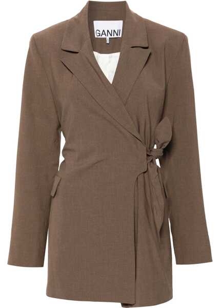 Sacouri Ganni Asymmetrical Blazer BROWN Femei (BM 15751958) 1