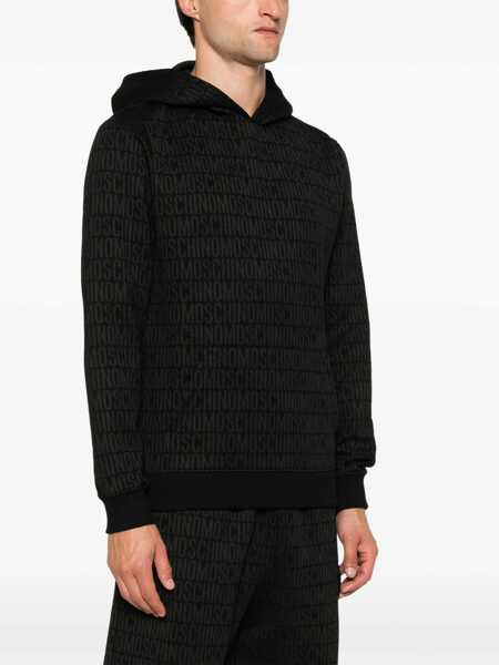 Bluze de trening Moschino Sweatshirt With All Over Logo BLACK Barbati (BM 15752237) 3