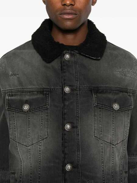 Jachete Balmain Destroyed Jacket BLACK Barbati (BM 15752405) 5