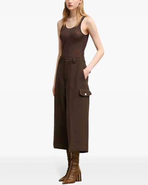 Pantaloni scurti AMI Paris Military Bermuda BROWN Femei (BM 15752894) 4