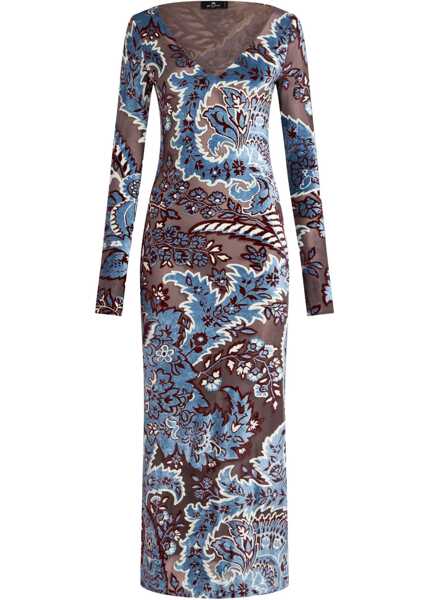 Rochii casual ETRO Velvet Jacquard Tulle Dress AZURE Femei (BM 15753443) 1