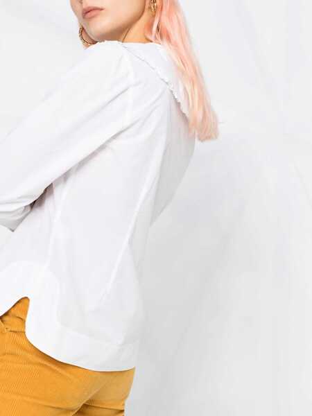 Camasi elegante Ganni Peter Pan Collar Shirt WHITE Femei (BM 15753950) 3