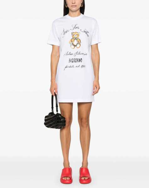 Rochii casual Moschino Dress With Logo WHITE Femei (BM 15754166) 2