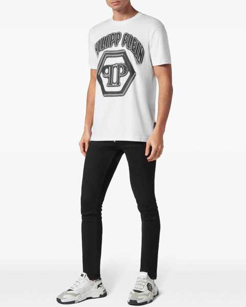 Tricouri Philipp Plein Logo Print T-Shirt WHITE Barbati (BM 15755345) 2