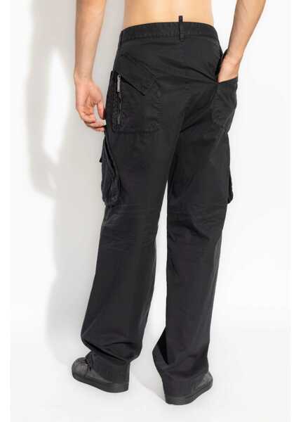 Pantaloni casual DSQUARED2 Cotton Pants BLACK Barbati (BM 15755378) 4