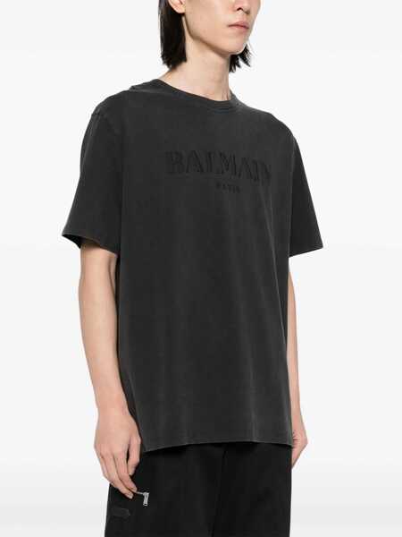 Tricouri Balmain T-Shirt With Logo CHARCOAL Barbati (BM 15755714) 3