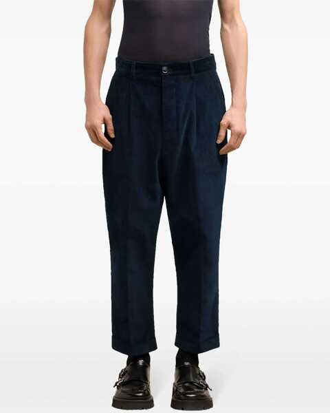 Pantaloni casual AMI Paris Carrot Fit Pants BLUE Barbati (BM 15755738) 5