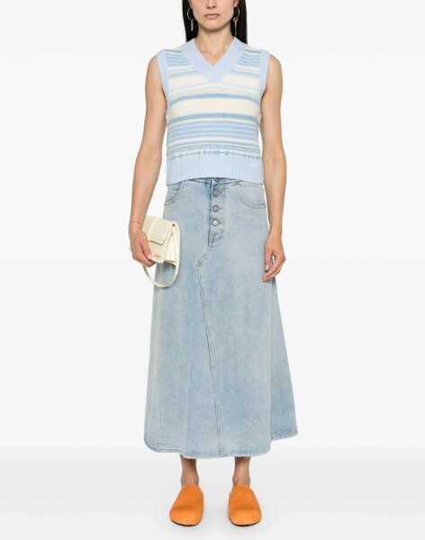 Veste casual Ganni V-Neck Vest AZURE Femei (BM 15755843) 2