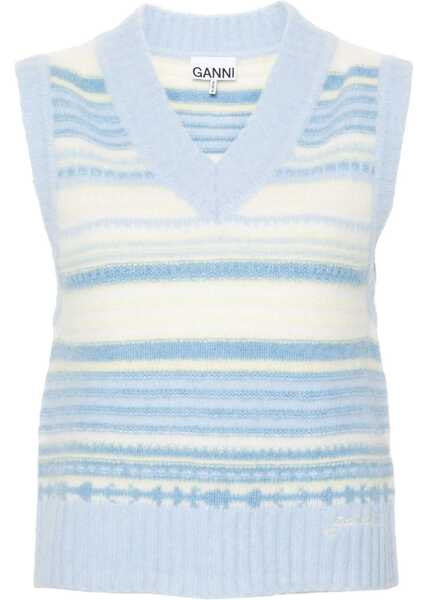 Veste casual Ganni V-Neck Vest AZURE Femei (BM 15755843) 1