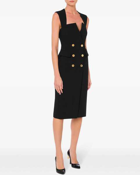Rochii casual Moschino Crepe Dress BLACK Femei (BM 15756272) 2