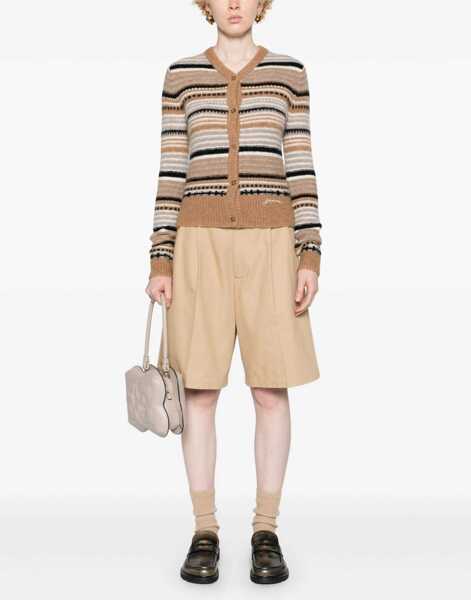 Cardigane Ganni Cardigan With Stripe Pattern BEIGE Femei (BM 15756413) 2