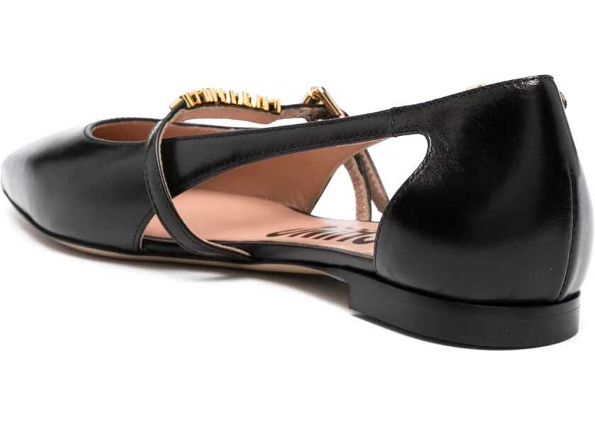 Balerini Moschino Leather Ballerina BLACK Femei (BM 15756575) 3