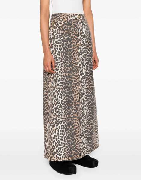 Fuste casual Ganni Skirt With Maxi Slit ANIMALIER Femei (BM 15756794) 3