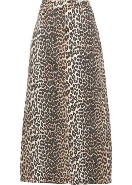 Fuste casual Ganni Skirt With Maxi Slit ANIMALIER Femei (BM 15756794) 1