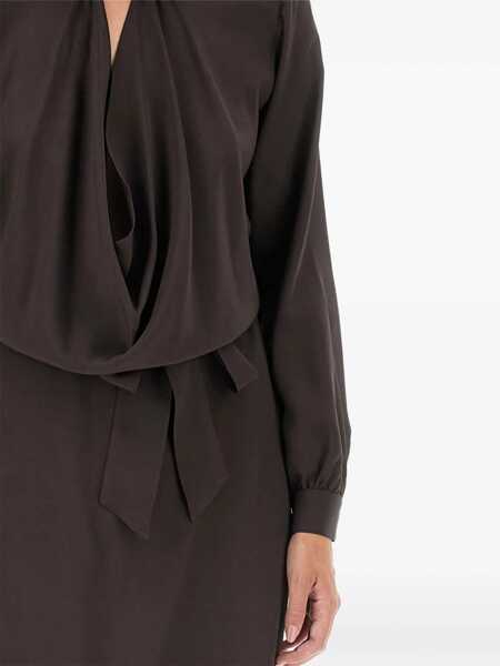 Rochii casual KITON Silk Dress DARK BROWN Femei (BM 15757580) 4
