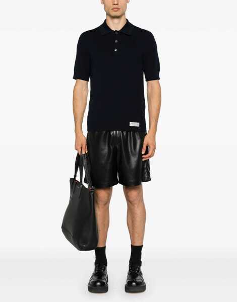 Tricouri Polo Balmain Merino Wool Polo Shirt BLUE Barbati (BM 15758000) 2