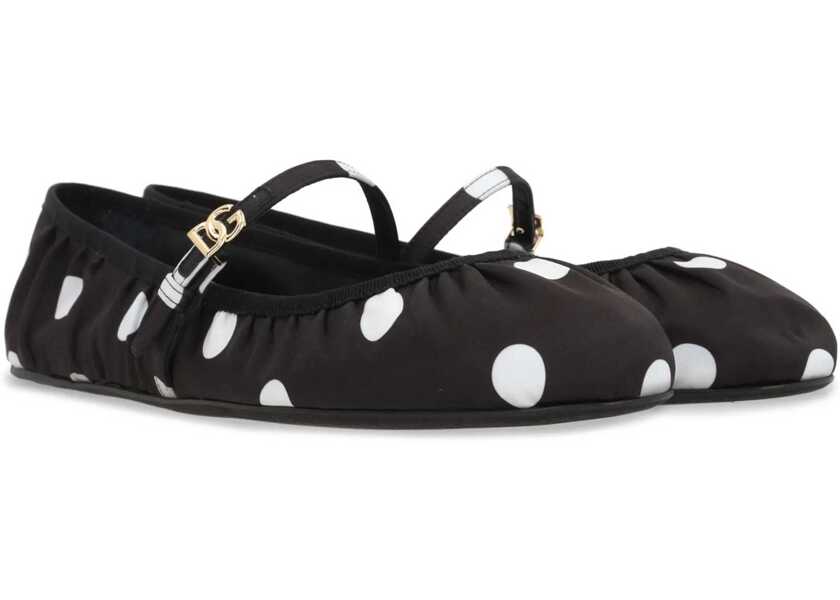 Balerini Dolce & Gabbana Printed Satin Ballerina BLACK Femei (BM 15758789) 2