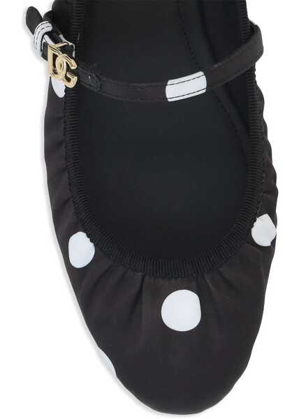 Balerini Dolce & Gabbana Printed Satin Ballerina BLACK Femei (BM 15758789) 4