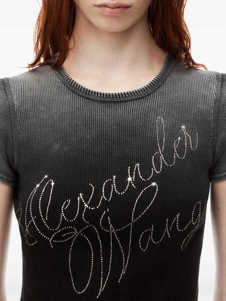 Tricouri Alexander Wang Rhinestone Logo T-Shirt GREY Femei (BM 15759587) 5