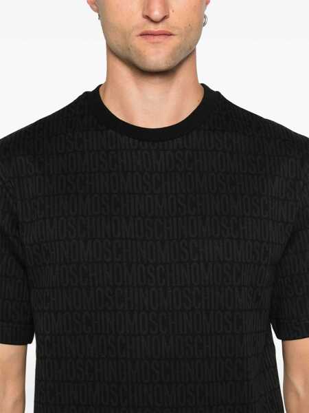 Tricouri Moschino T-Shirt With All Over Logo BLACK Barbati (BM 15759731) 5