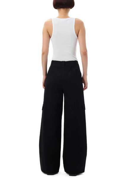 Pantaloni casual Ganni Herringbone Pants BLACK Femei (BM 15760562) 5