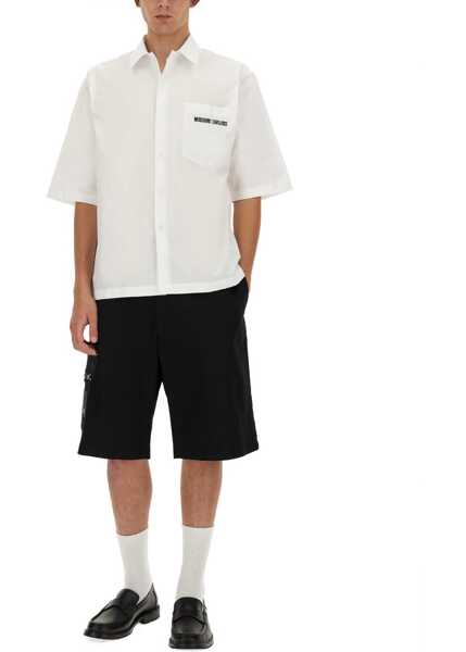 Camasi casual Moschino Upsidedown Logo Shirt WHITE Barbati (BM 15760610) 2