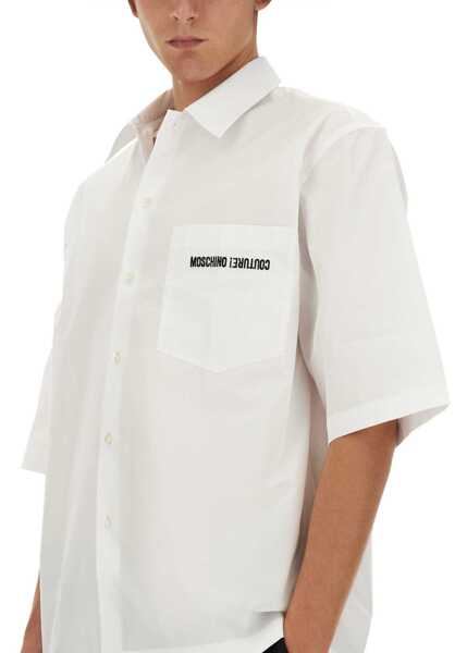 Camasi casual Moschino Upsidedown Logo Shirt WHITE Barbati (BM 15760610) 4
