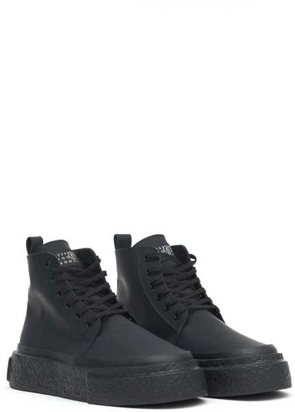Sneakers MM6 Maison Margiela Leather Lace-Up Sneaker BLACK Barbati (BM 15761144) 2