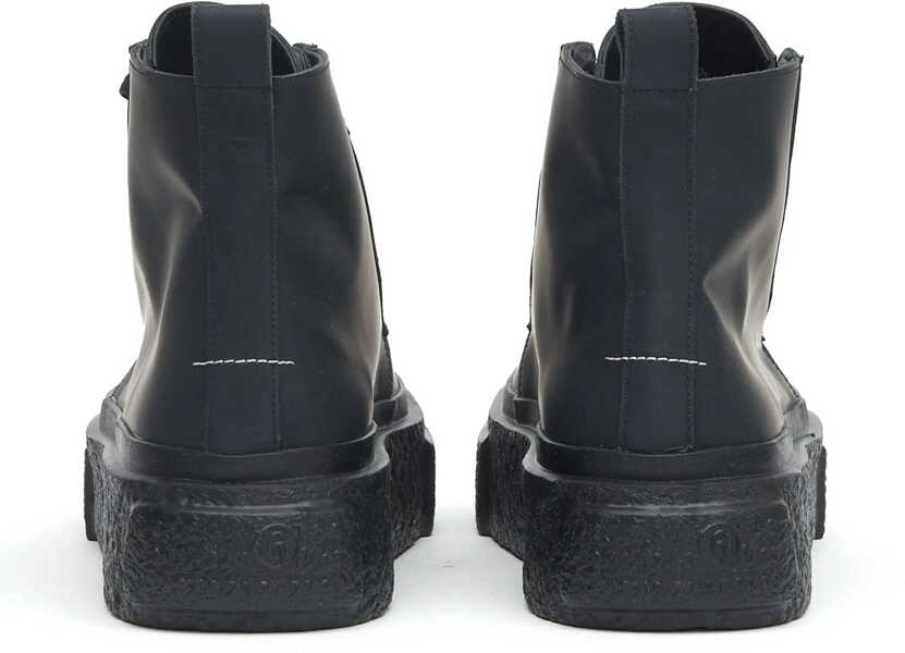 Sneakers MM6 Maison Margiela Leather Lace-Up Sneaker BLACK Barbati (BM 15761144) 3