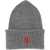 Family First Beanie Hat With Logo GREY