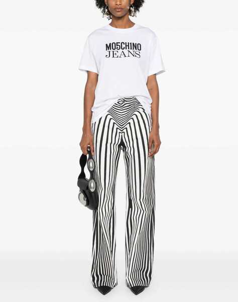 Tricouri MOSCHINO JEANS T-Shirt With Logo WHITE Femei (BM 15761504) 2