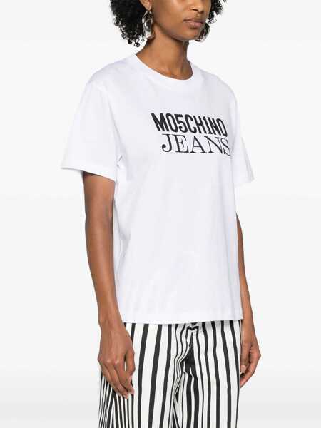 Tricouri MOSCHINO JEANS T-Shirt With Logo WHITE Femei (BM 15761504) 3