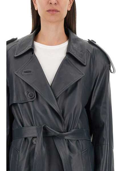 Paltoane Salvatore Santoro Leather Trench Coat GREY Femei (BM 15762017) 4