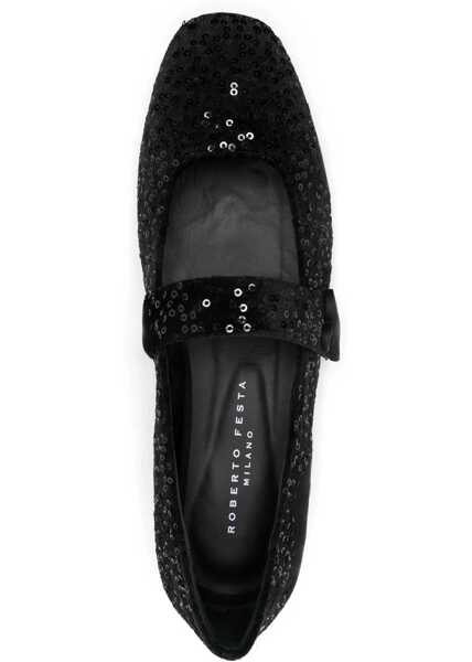 Balerini ROBERTO FESTA Ballerina With Rhinestones BLACK Femei (BM 15762248) 4