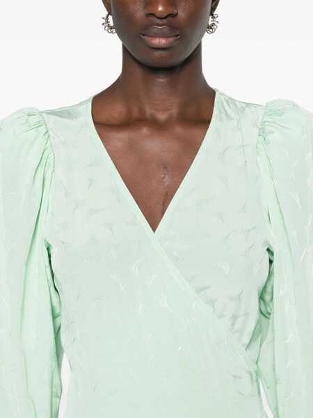 Rochii elegante ROTATE Birger Christensen Midi Dress GREEN Femei (BM 15762677) 5