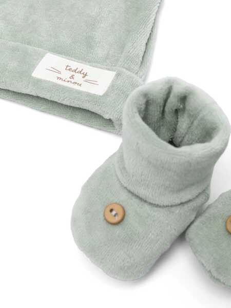 Costume TEDDY & MINOU Hat And Booties GREEN Baieti (BM 15762869) 2