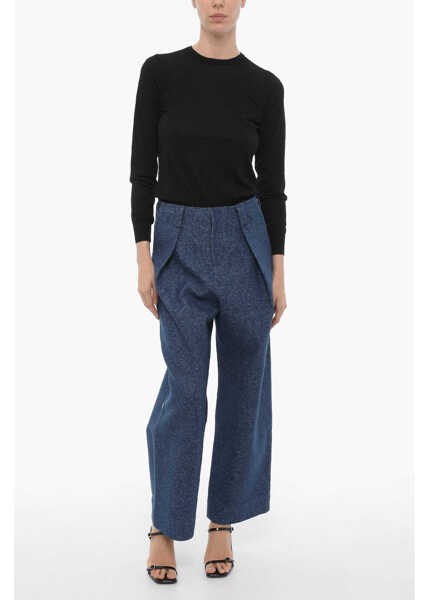 Pantaloni casual ADER ERROR Blue Mark Low Waist Oversized Fit Single Pleat Pants Blue Femei (BM 15767378) 4