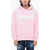 DSQUARED2 Vintage Effect Hoodie With Patch Pocket Pink