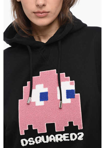 Hanorace DSQUARED2 Terry Patched Pacman Hoodie Black Femei (BM 15767675) 3