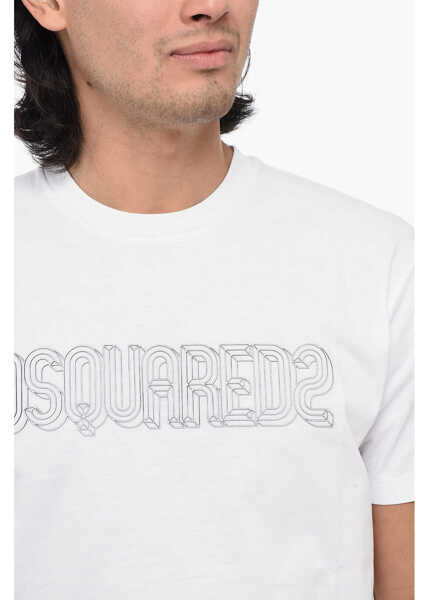 Tricouri DSQUARED2 Crew-Neck T-Shirt With Embossed Logo White Barbati (BM 15767678) 3